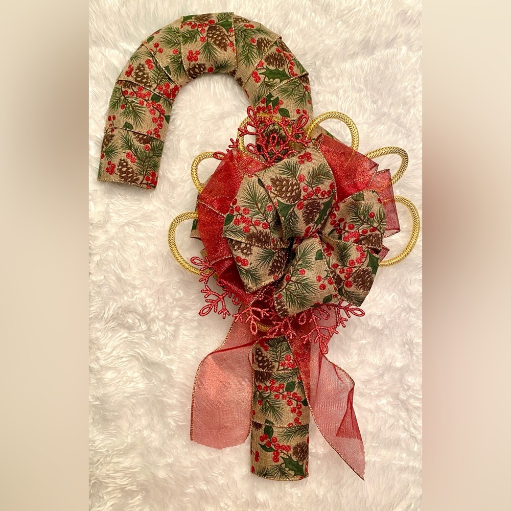 Handmade Candy Cane Holiday Door Hanger